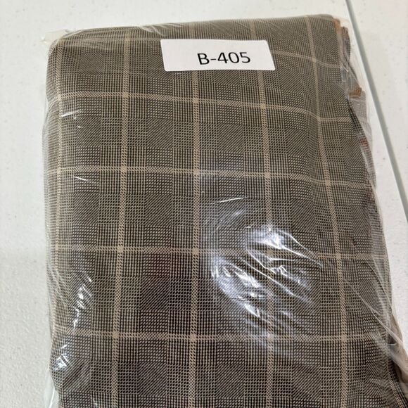 Anne Klein Tan Brown Plaid Windowpane Blazer Jacket XL Open Front Old Money - Picture 10 of 10